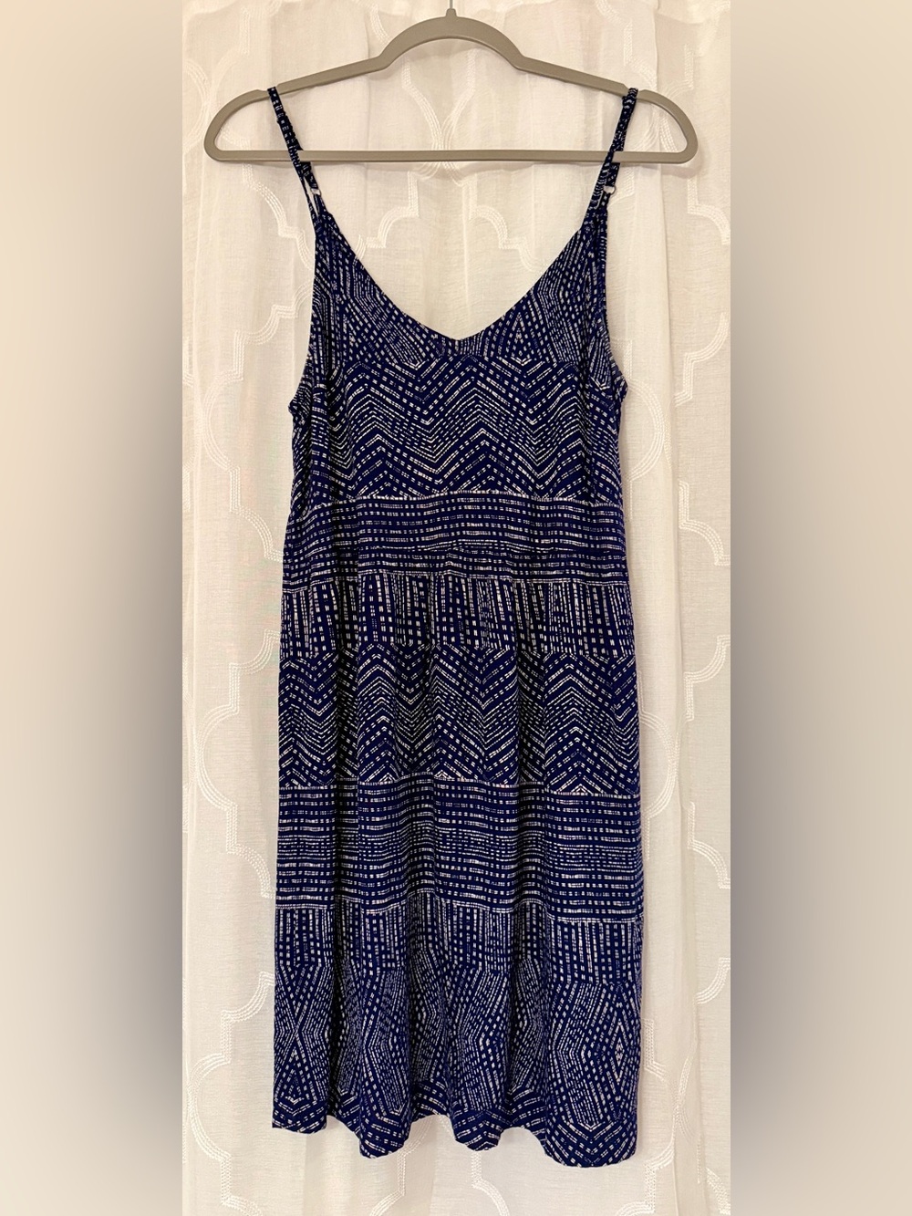 RVCA Blue Geometric Print Mini Dress Small